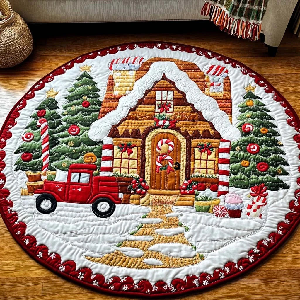 Holiday Hearth Quilted Round Mat