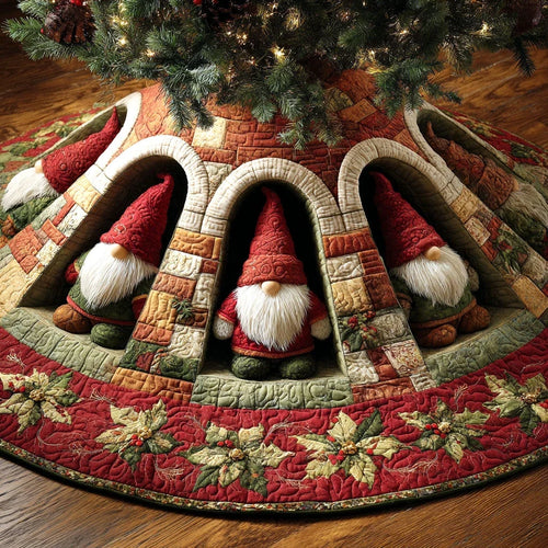 Holiday Hideaway Christmas Quilted Tree Skirt