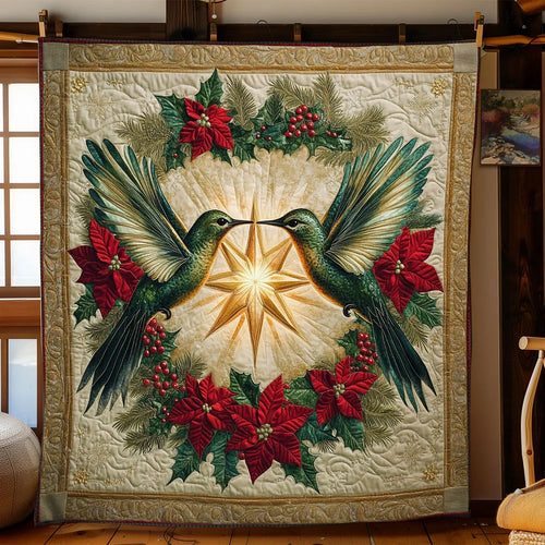 Holiday Hummingbird Quilt Blanket