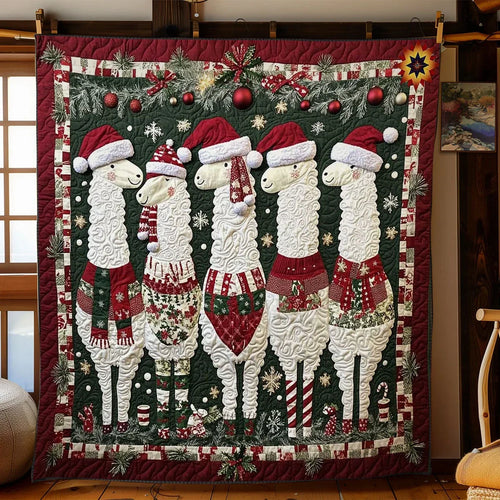 Holiday Llama Quilt Blanket