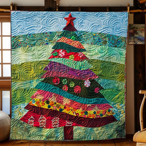 Holiday Patch Tree Quilt Blanket