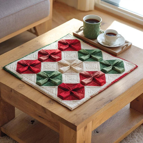 Holiday Petals Quilted Table Topper