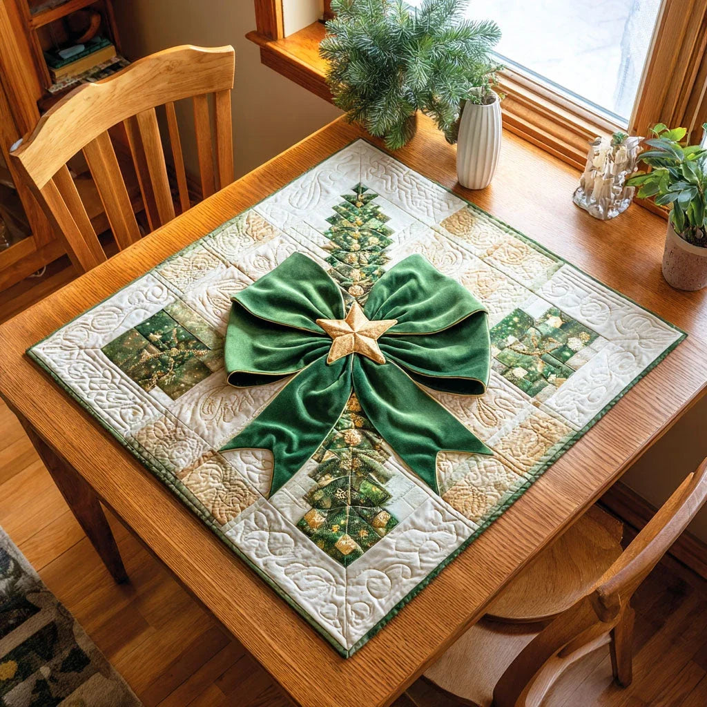 Holiday Pine Wrap Quilted Table Topper