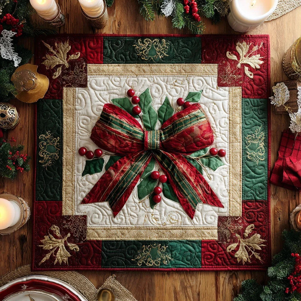 Holiday Spirit Quilted Table Topper