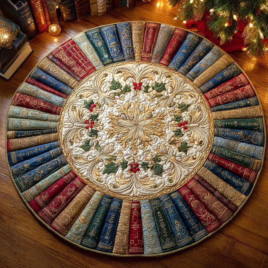 Holiday Story Quilted Round Mat