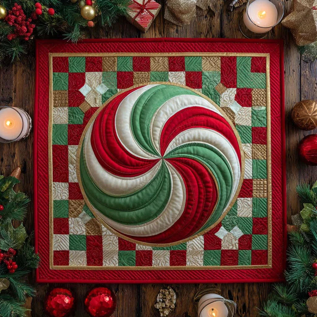 Holiday Vortex Quilted Table Topper