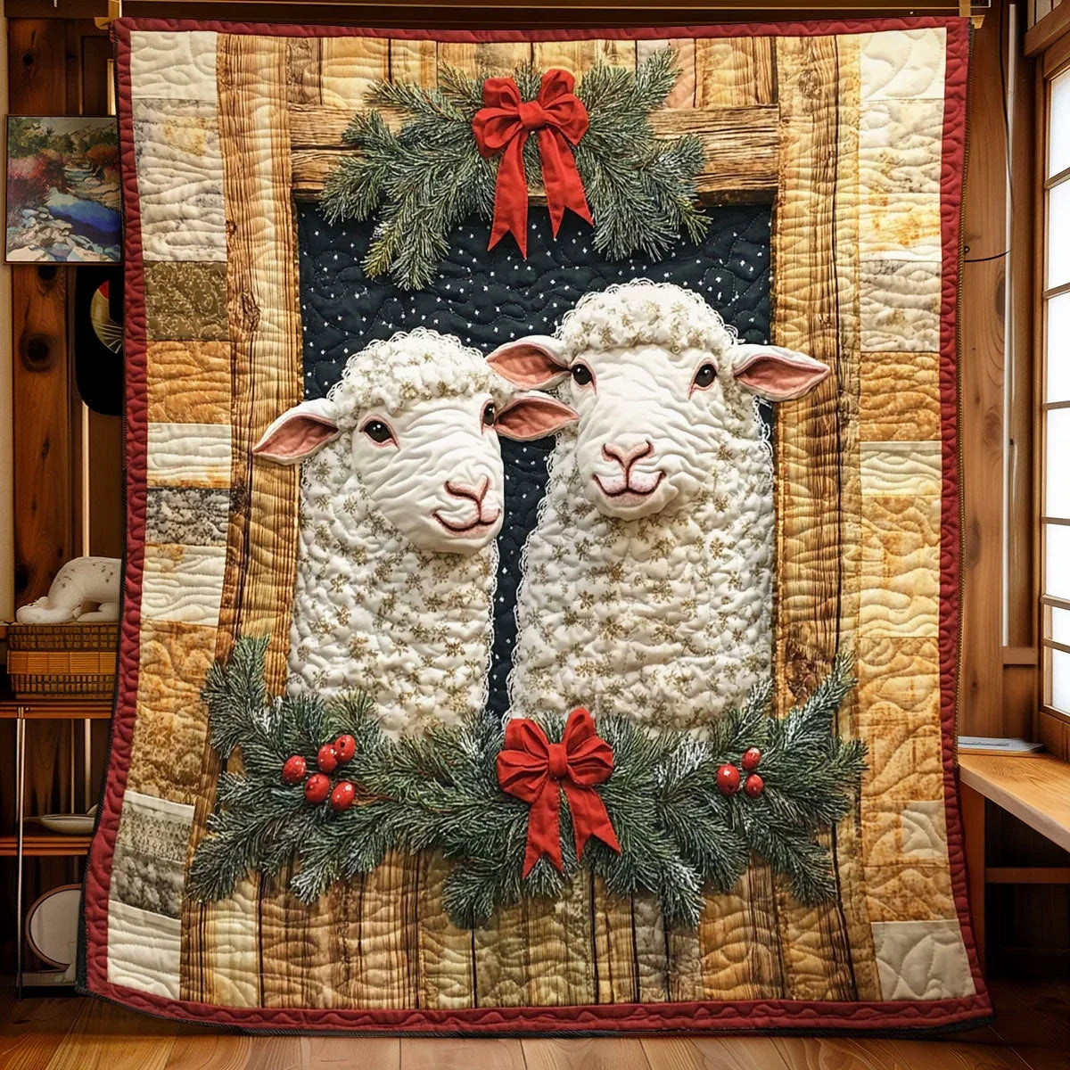 Holiday Wool Friends Quilt Blanket