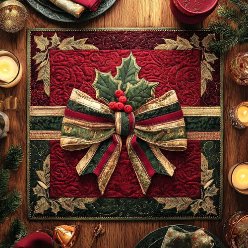 Holly Embrace Quilted Table Topper