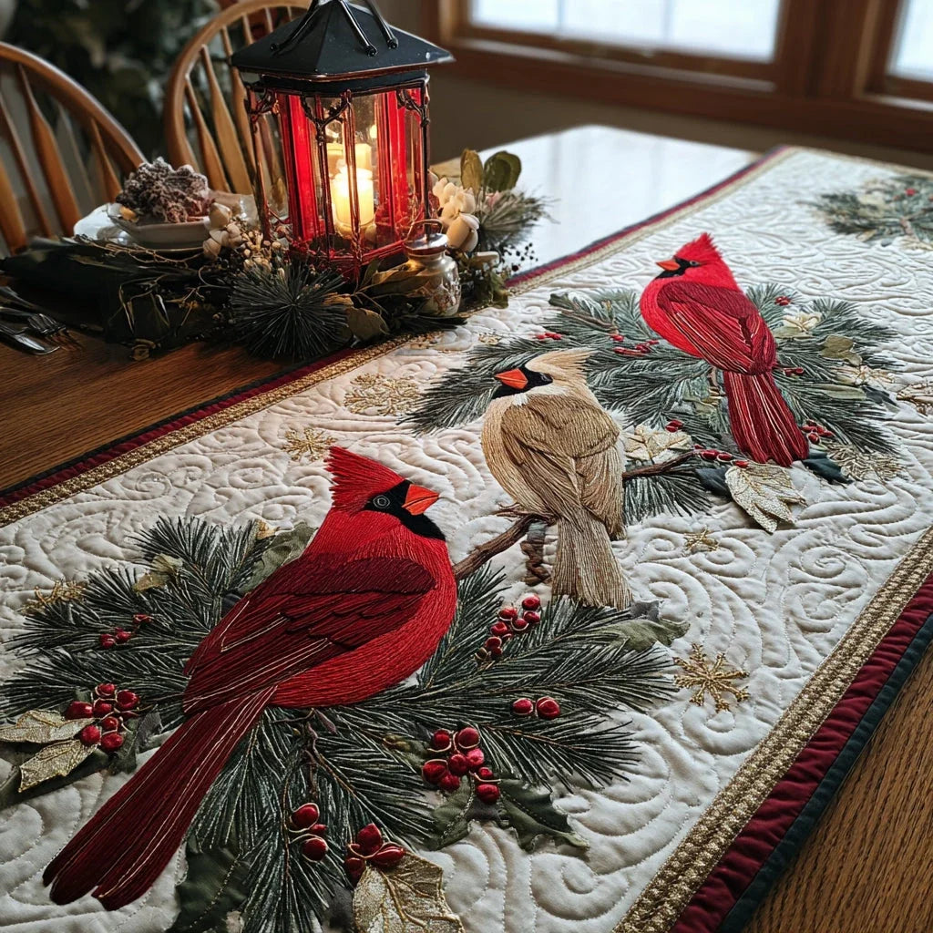 Holly Flight Quilted Table Runner