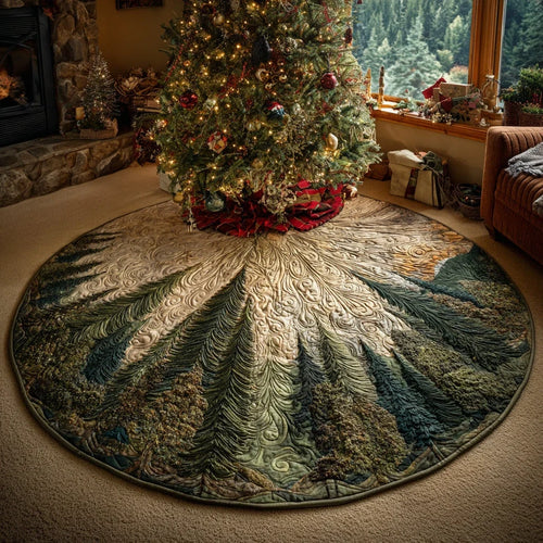 Holly Pine Wilderness Christmas Quilted Tree Skirt