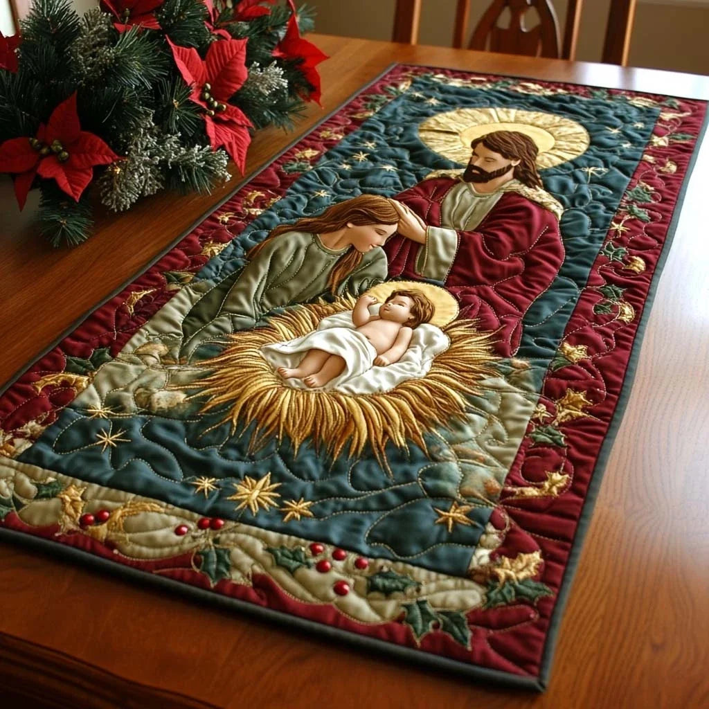 Holy Family Blessing Quilted Table Runner