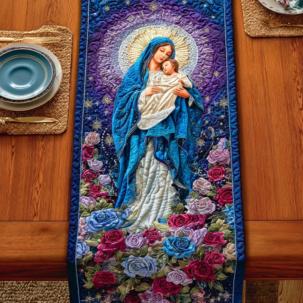 Holy Mother Love Quilted Table Runner
