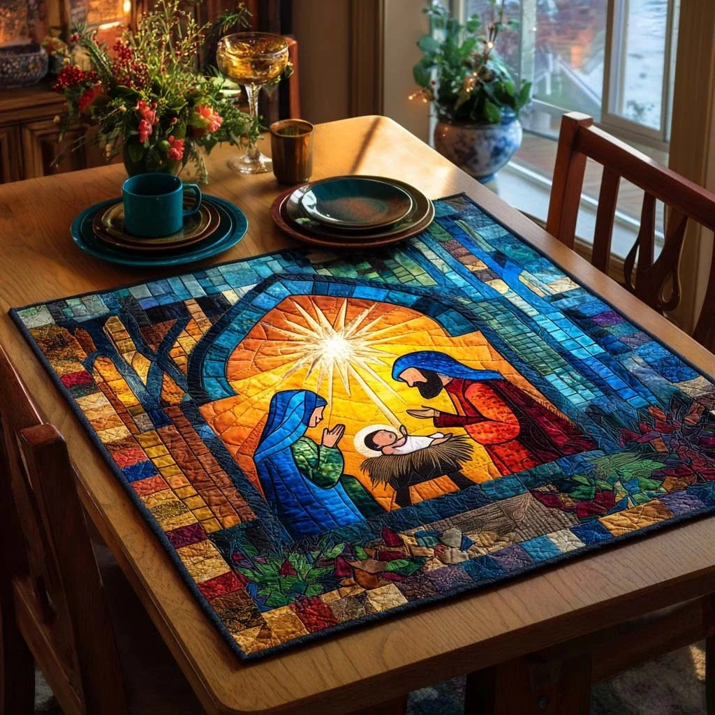 Holy Nativity Quilted Table Topper
