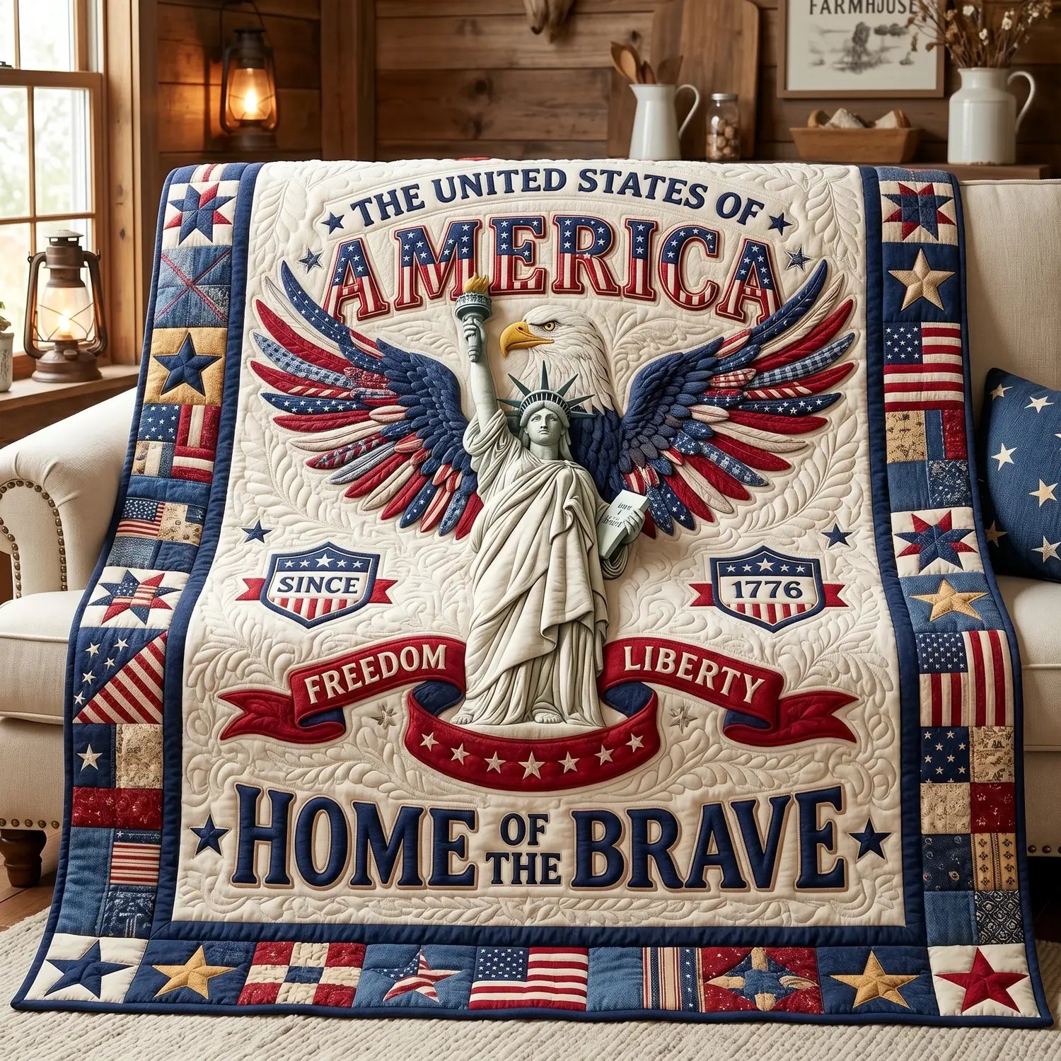 Home Of The Brave Quilt Blanket