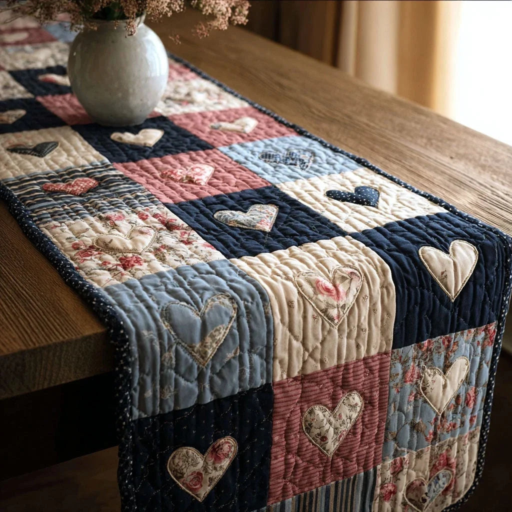 Homestead Hearts Quilted Table Runner