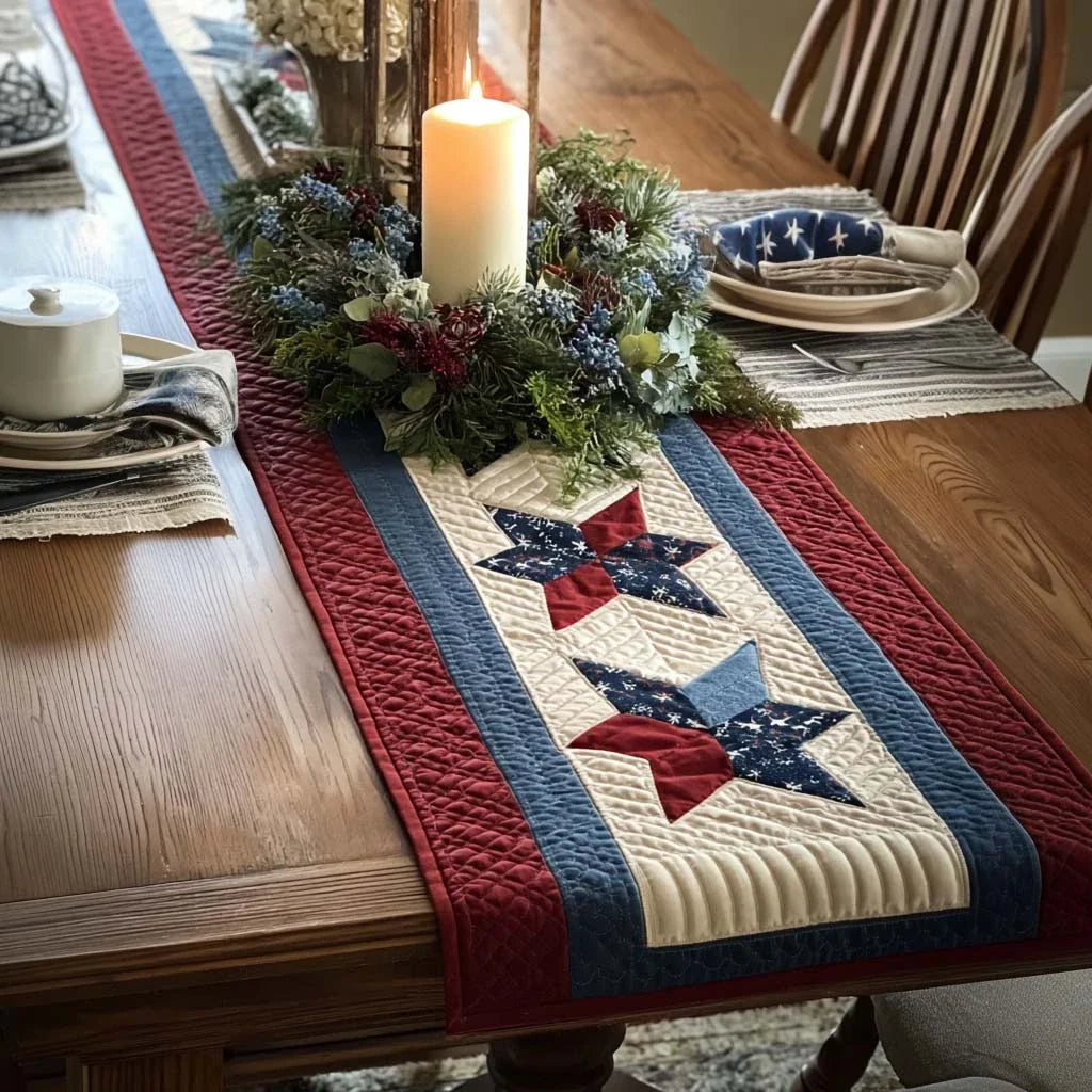 Homestead Star Quilted Table Runner