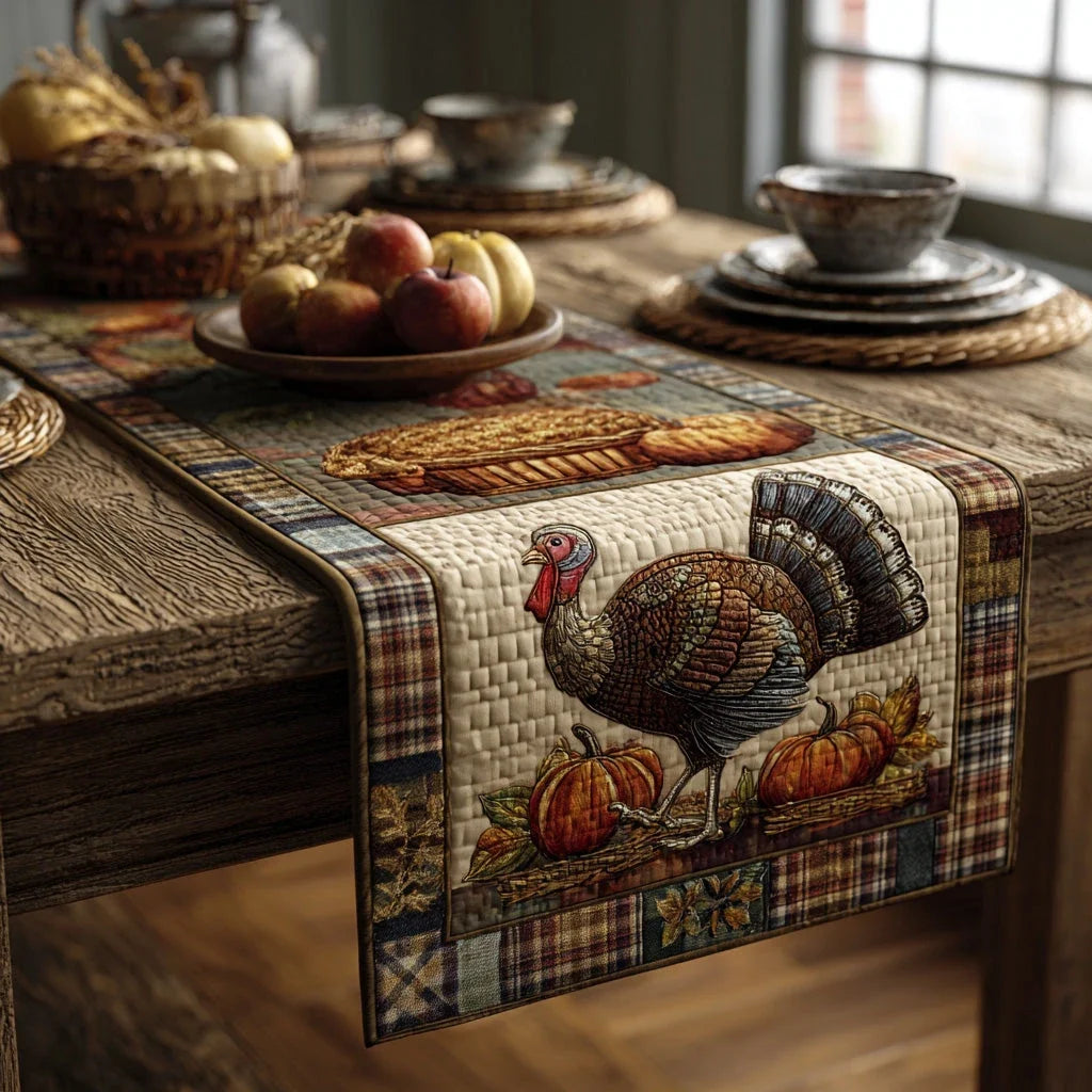 Homestead Turkey Quilted Table Runner