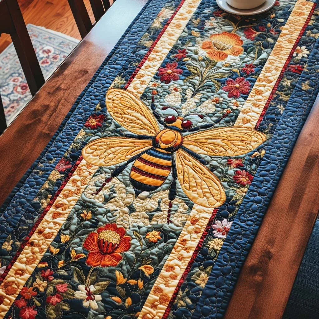 Honey Bee Quilted Table Runner