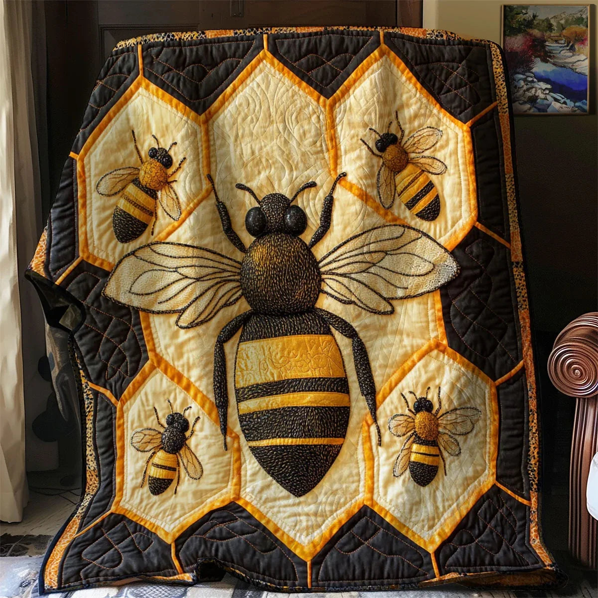 Honey Bee Quilt Blanket