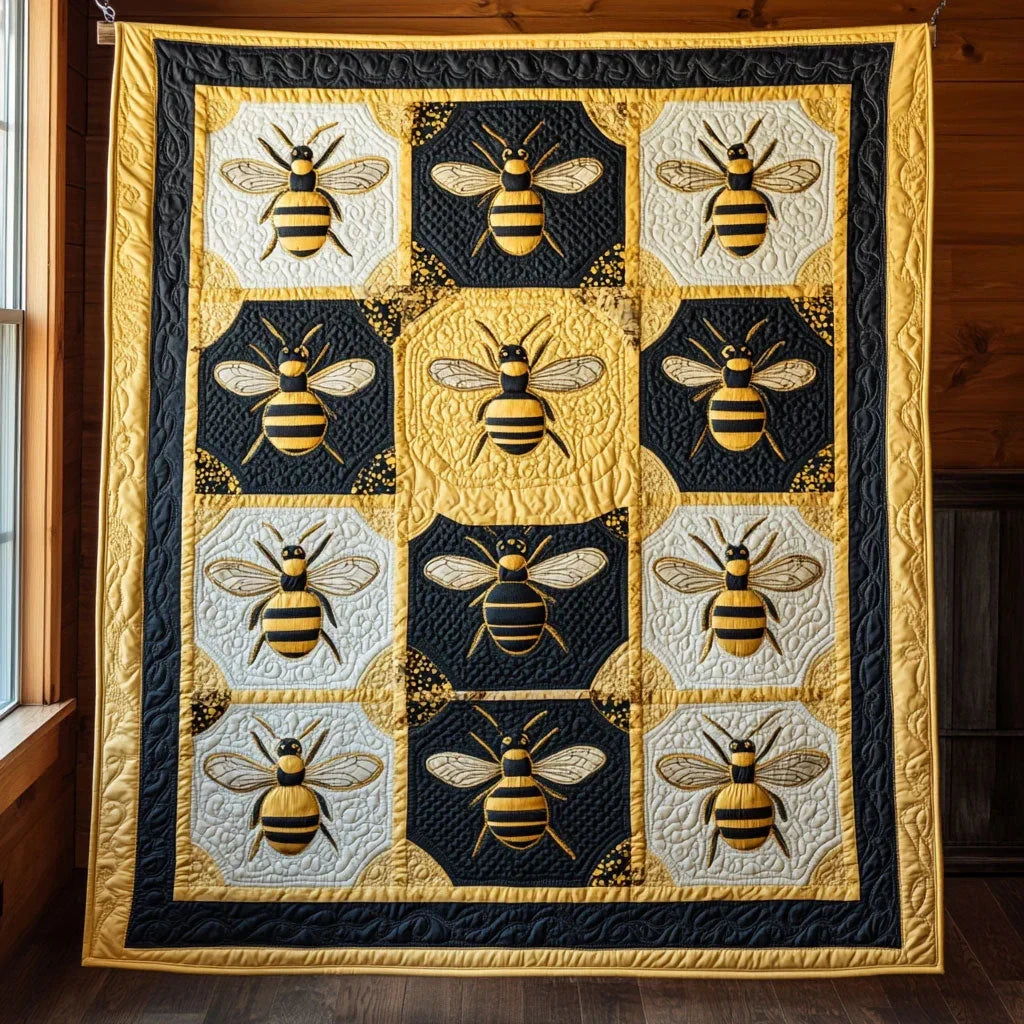 Honey Grid Quilt Blanket