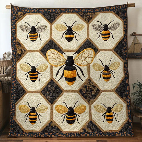 Honey Patch Bee Quilt Blanket