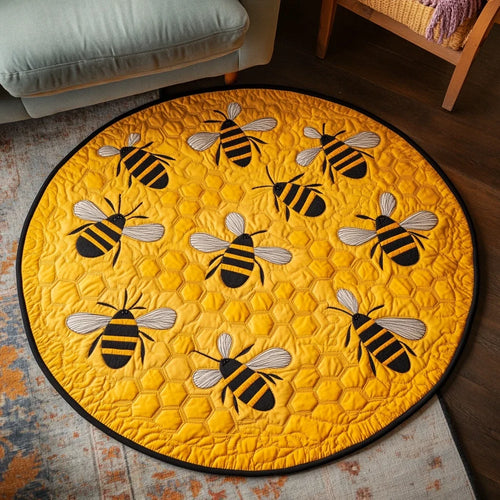 Honeycomb Haven Quilted Round Mat