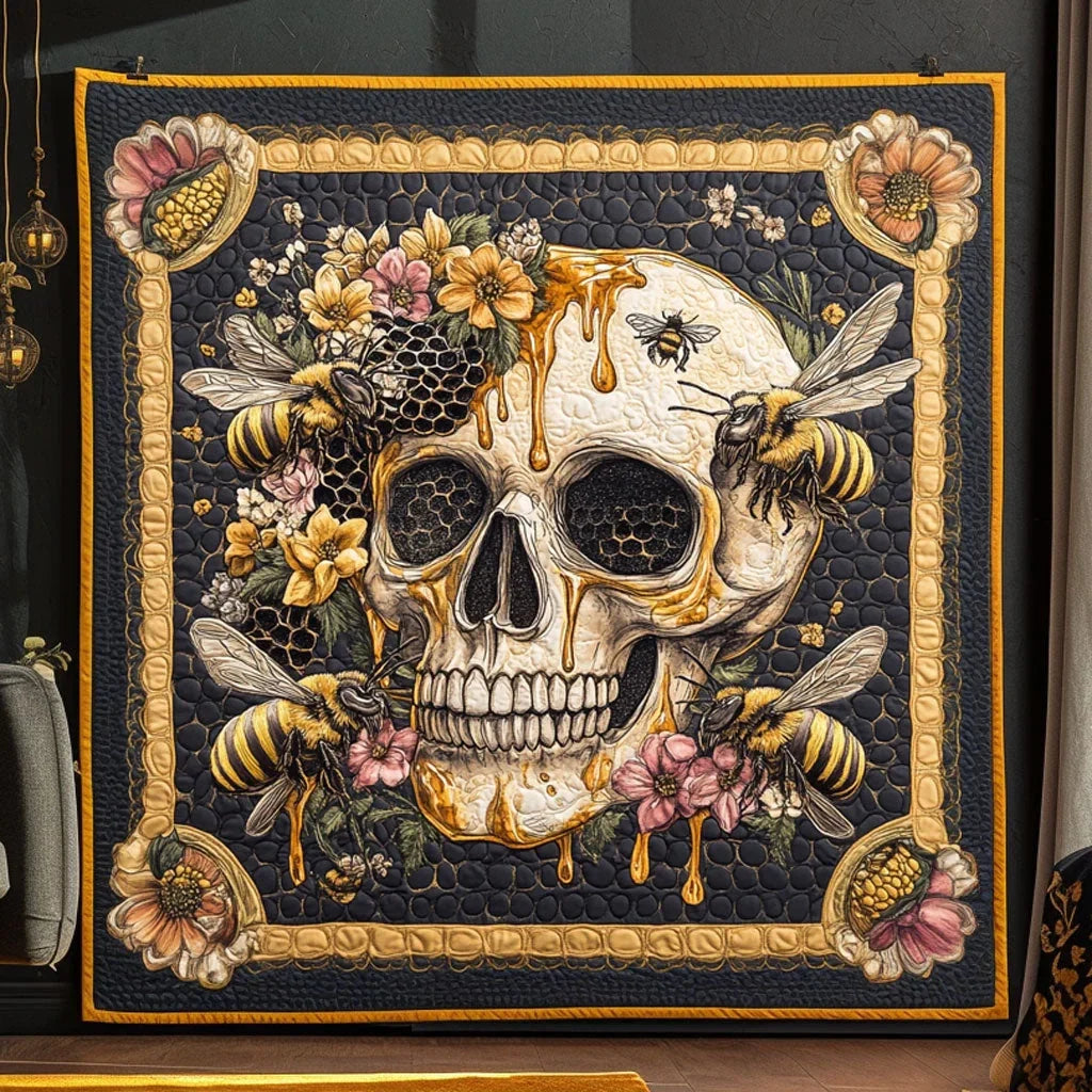 Honeycomb Skull Quilt Blanket