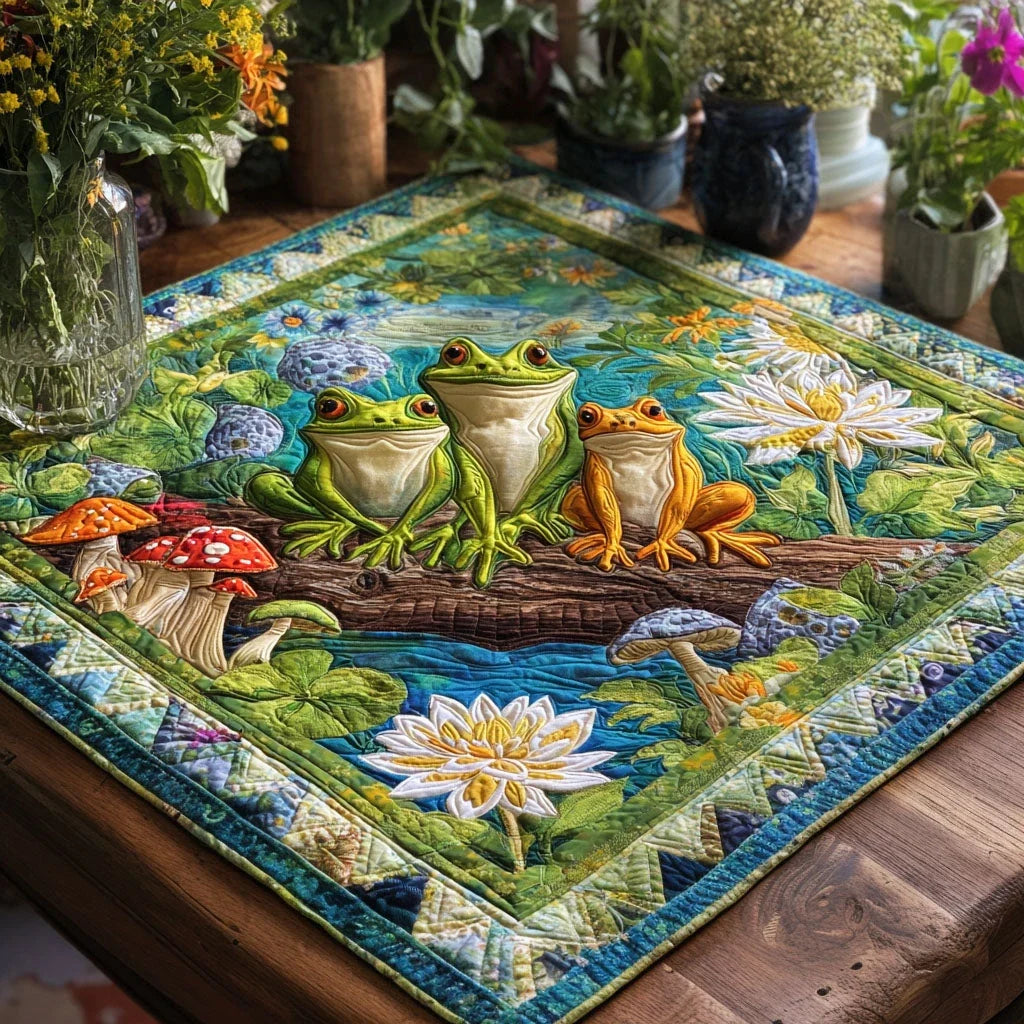 Hoppy Moments Quilted Table Topper