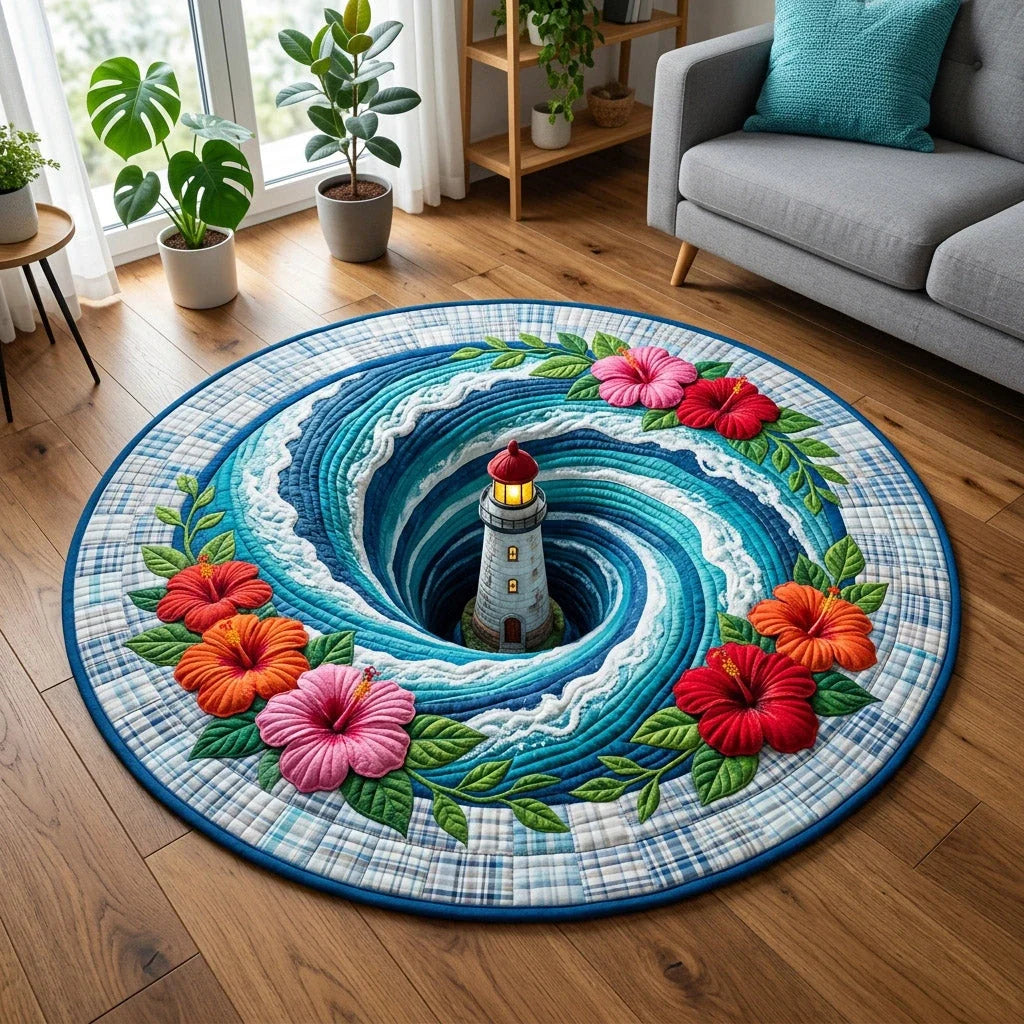 Horizon Lighthouse Quilted Round Mat