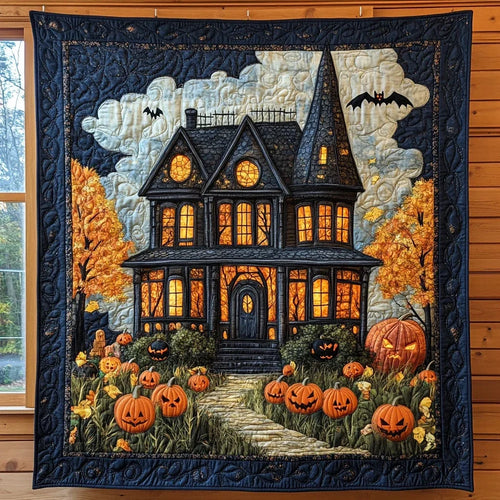 Horror Manor Quilt Blanket
