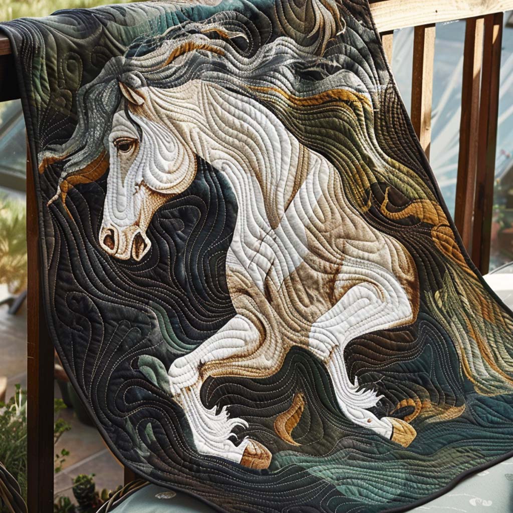 Horse Adventure Quilt Blanket - Quilted Blanket by Wild and Way