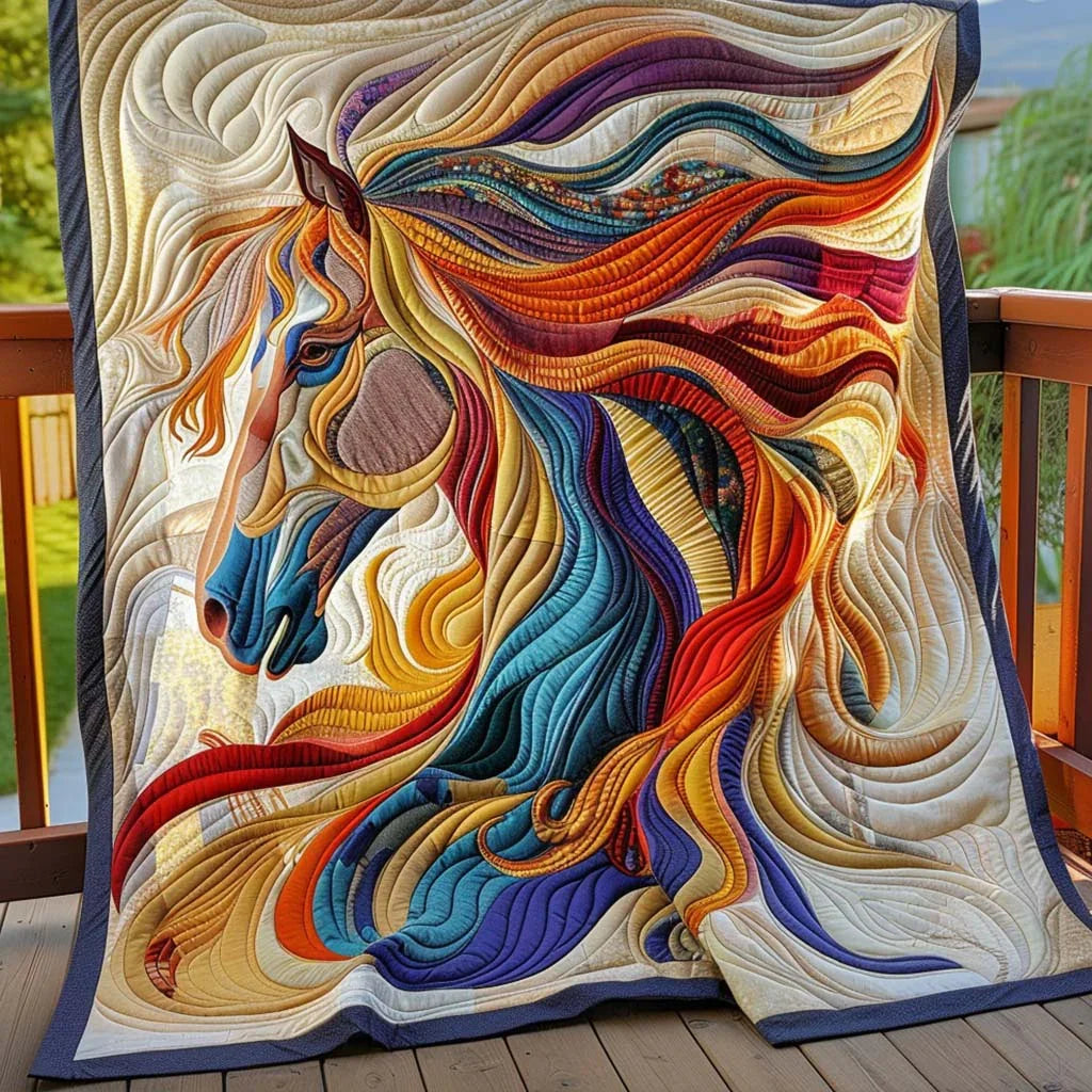 Horse Breeze Quilt Blanket - Quilted Blanket by Wild and Way