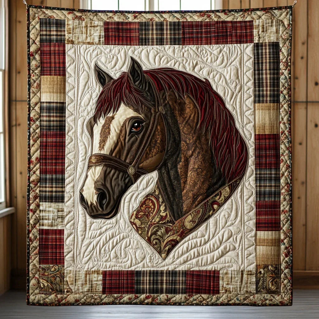 Horse Gaze Quilt Blanket