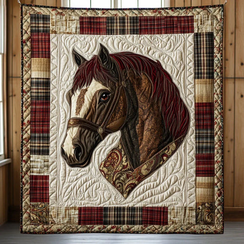 Horse Gaze Quilt Blanket