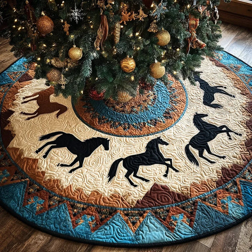 Horse Magic Christmas Quilted Tree Skirt