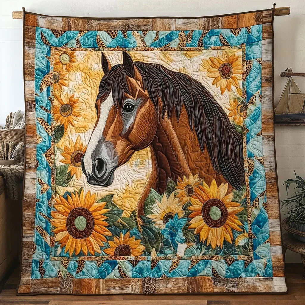 Horse Quiet Strength Quilt Blanket