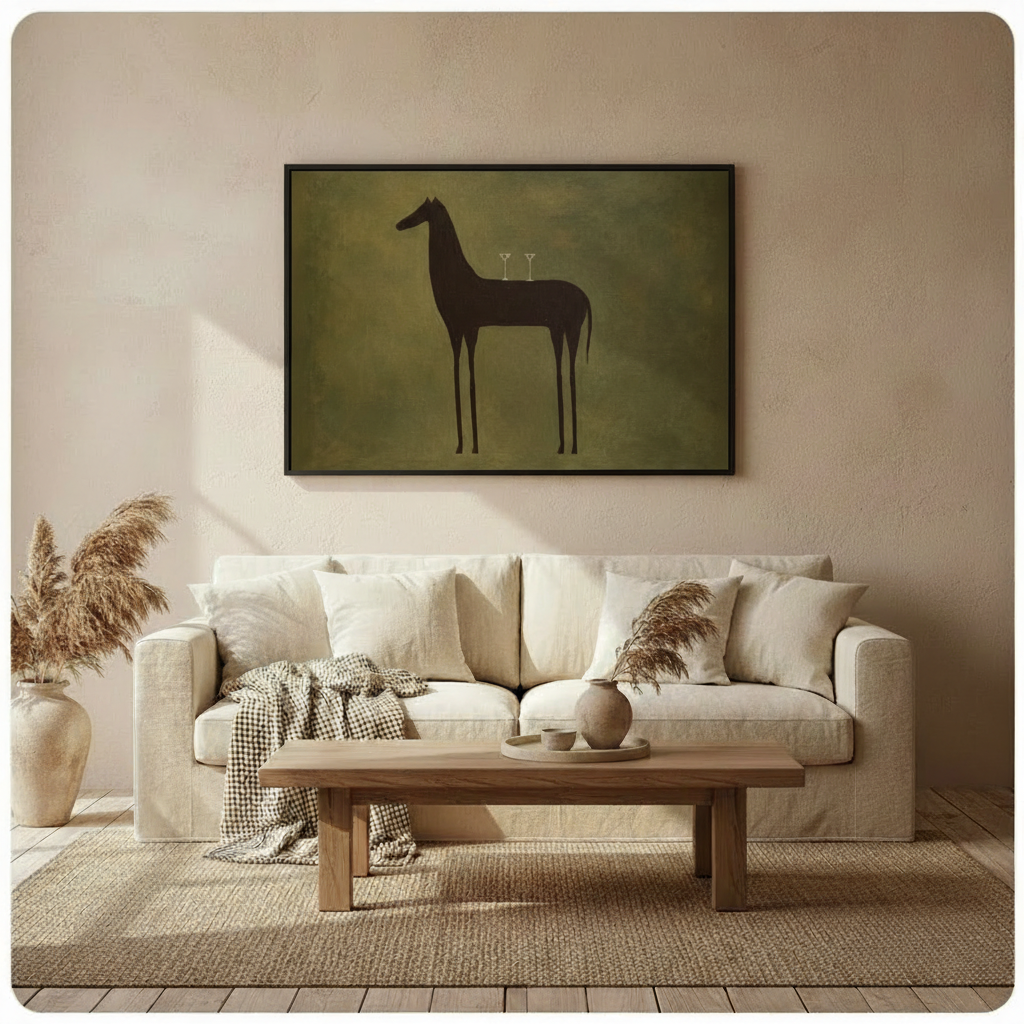 Dark Horse Martini Minimalist Canvas Wall Art