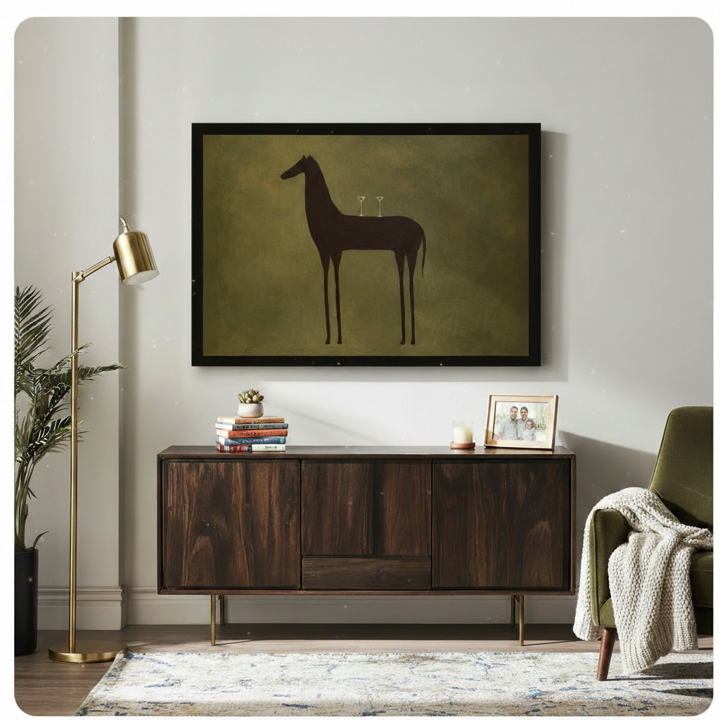 Dark Horse Martini Minimalist Canvas Wall Art