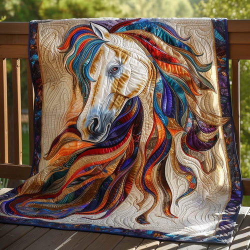Horse Whisper Quilt Blanket - Quilted Blanket by Wild and Way