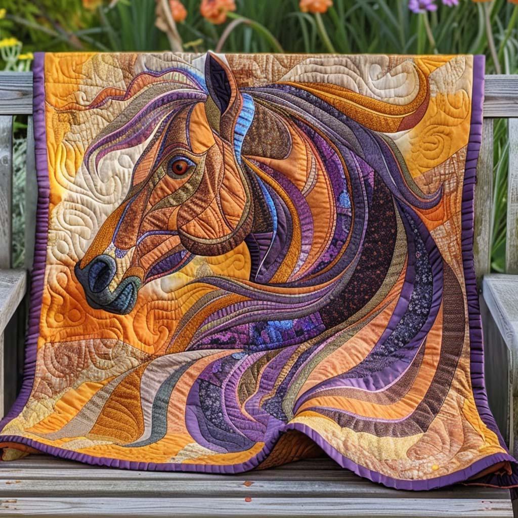 Horse Wonder Quilt Blanket - Quilted Blanket by Wild and Way