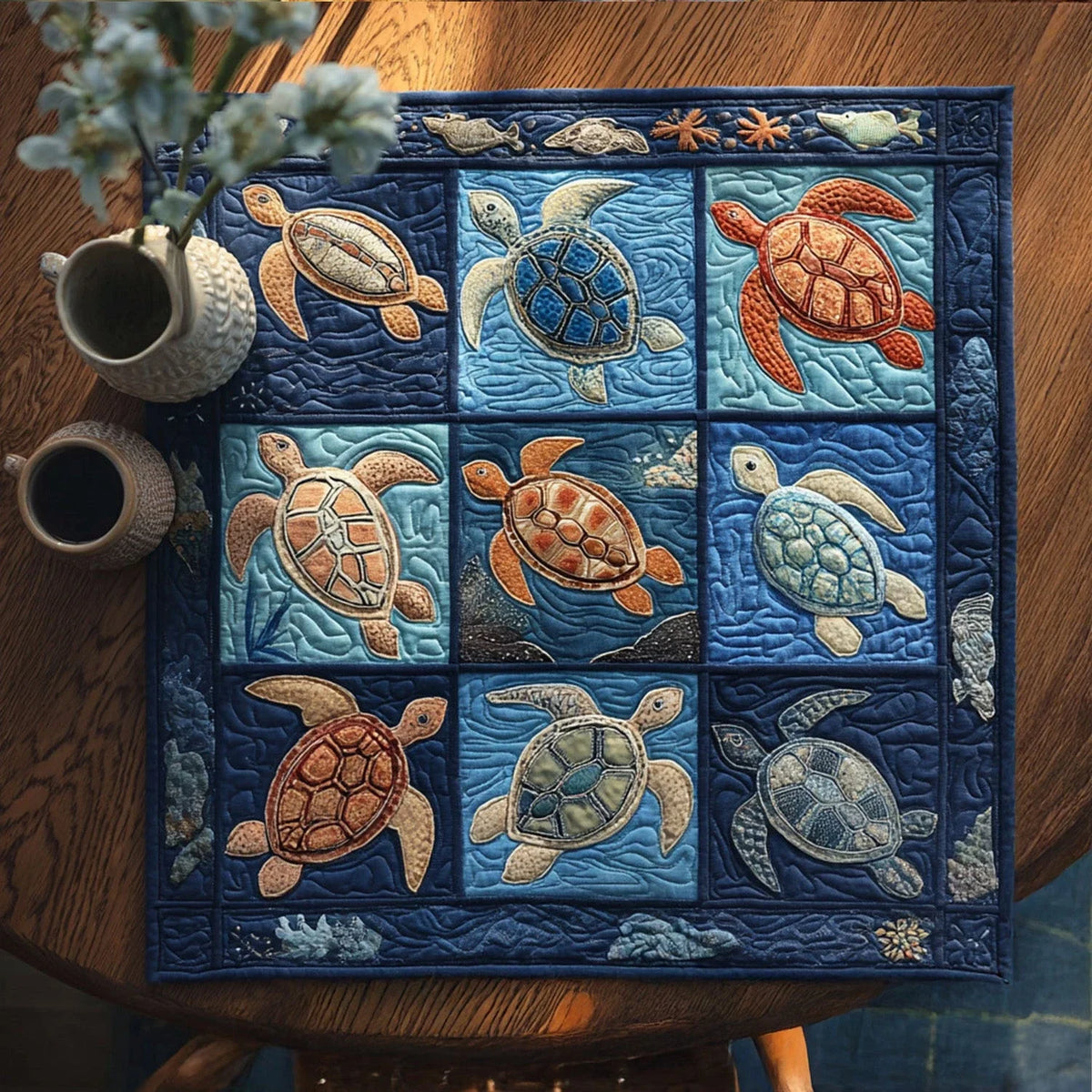 Hula Shell Quilted Table Topper