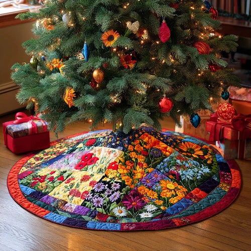 Humble Blooms Christmas Quilted Tree Skirt