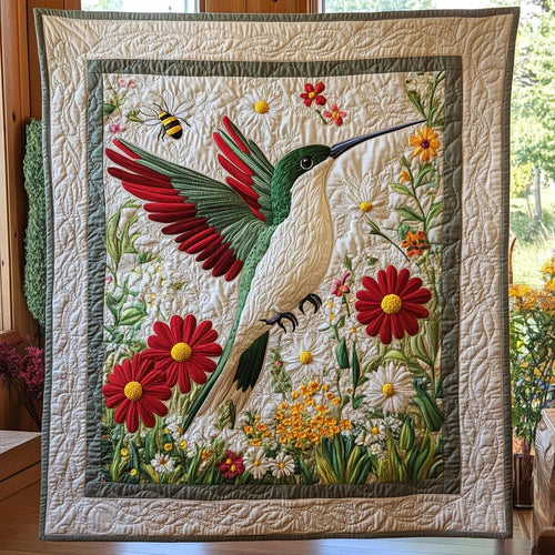 Hummingbird Flight Quilt Blanket
