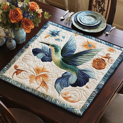 Hummingbird Garden Quilted Table Topper