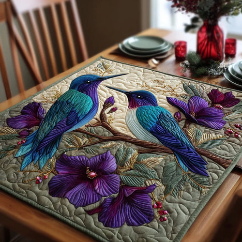 Hummingbird Glow Quilted Table Topper