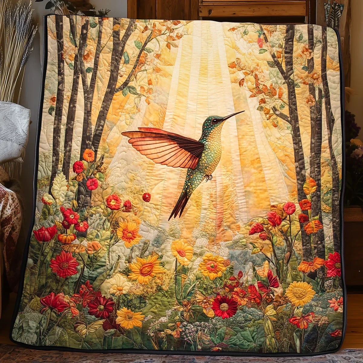 Hummingbird Horizon Quilt Blanket