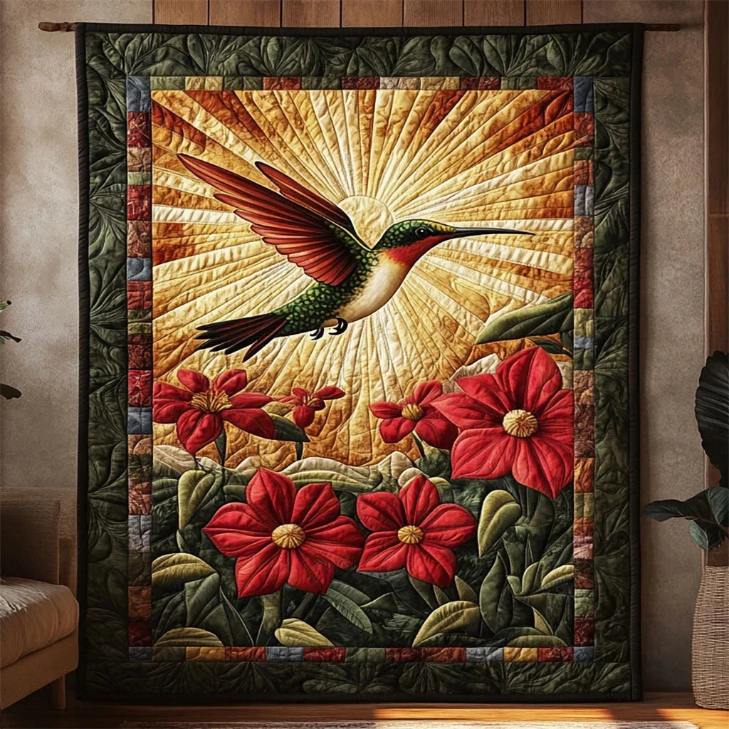Hummingbird Horizon Quilt Blanket