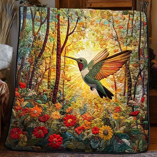 Hummingbird Horizon Quilt Blanket