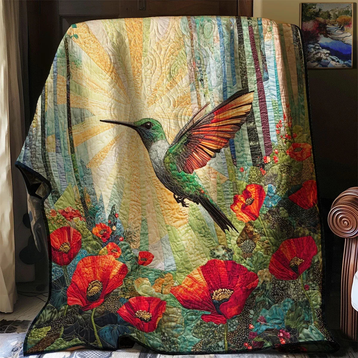 Hummingbird Horizon Quilt Blanket