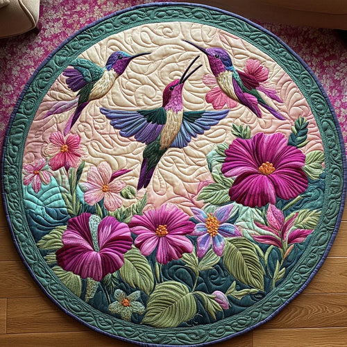 Hummingbird Song Quilted Round Mat